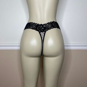 Victoria's Secret Leopard Print Lace Waist Cotton Thong Panty